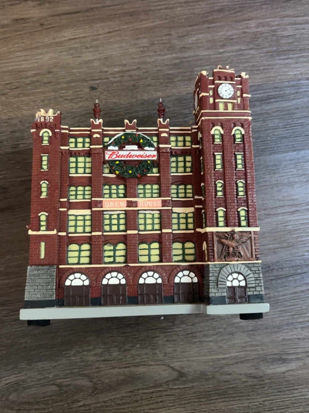 Budweiser Red Brick Decorative Brew House with Yellow Windows